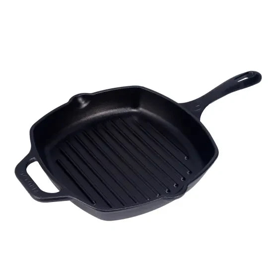 Victoria Enamelled Cast Iron Grill Pan with Helper Handle, 26cm