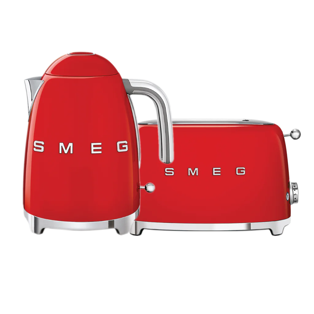 Smeg Red Retro Kettle and 2 Slice Toaster Bundle