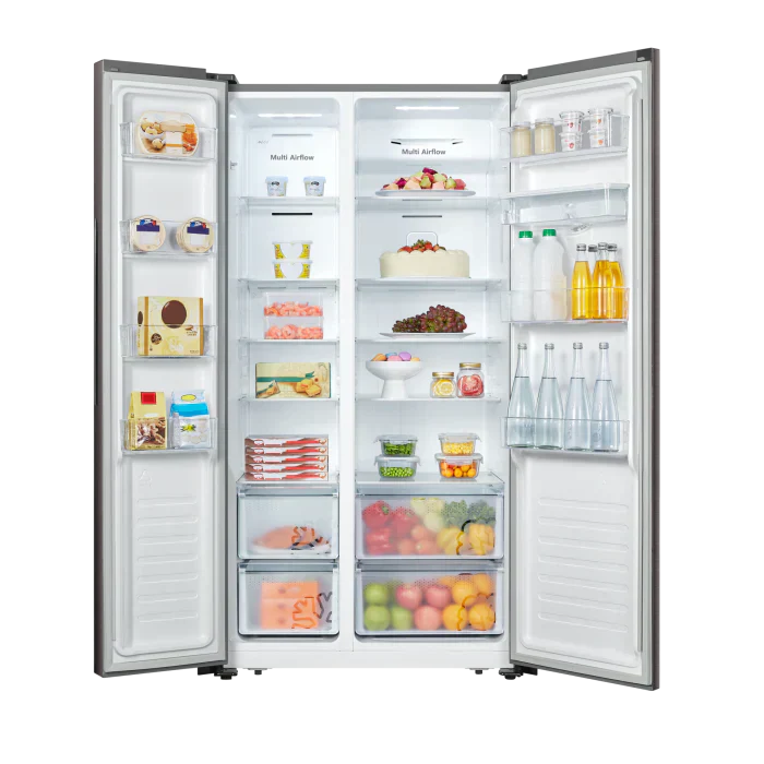 Hisense 514l Side By Side Fridge, Black Glass H670SMIB-WD
