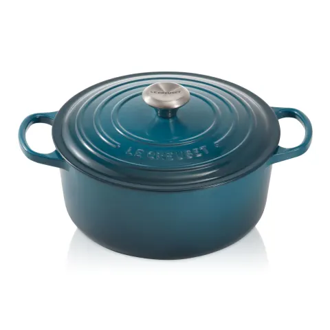 Le Creuset Signature 3.3 Litre Round Cast Iron Casserole, 22cm (Deep Teal)