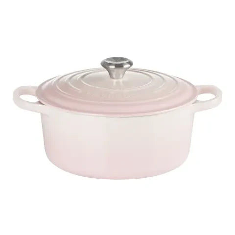Le Creuset Signature 3.3 Litre Round Cast Iron Casserole, 22cm (Shell Pink)